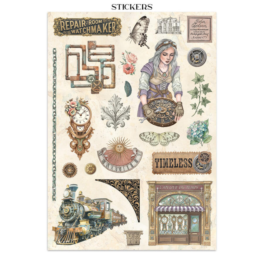 Junk Journal stickers, cut-outs, backgrounds Gardens of Time