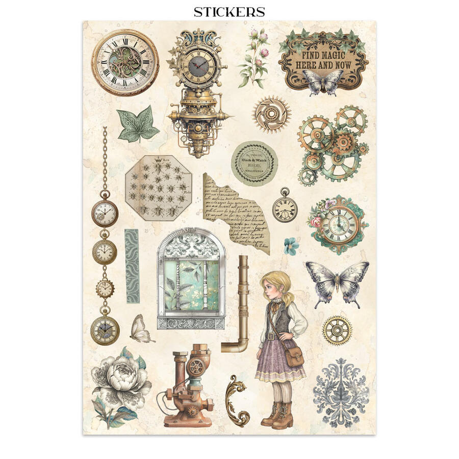 Junk Journal stickers, cut-outs, backgrounds Gardens of Time