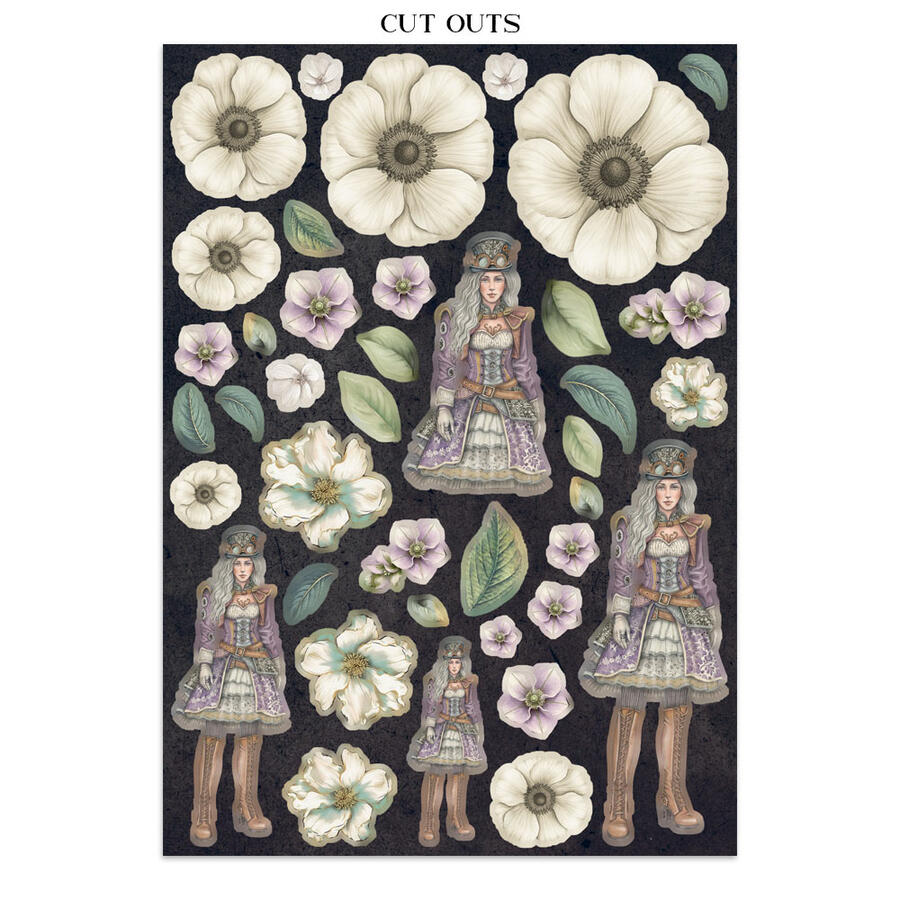 Junk Journal stickers, cut-outs, backgrounds Gardens of Time