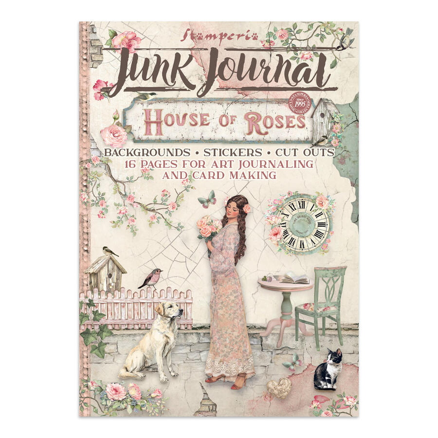Junk Journal stickers, cut-outs, backgrounds House of Roses