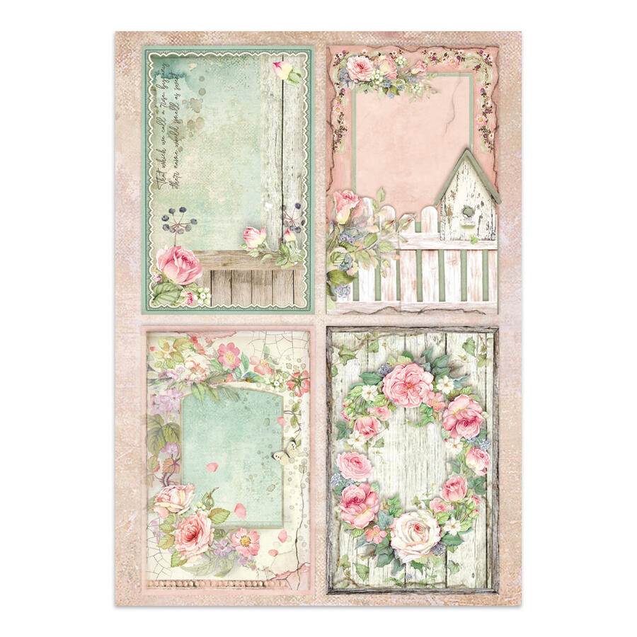 Junk Journal stickers, cut-outs, backgrounds House of Roses