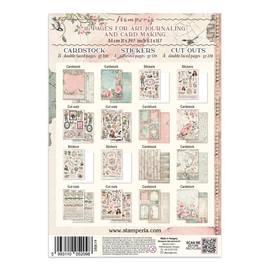 Junk Journal stickers, cut-outs, backgrounds House of Roses