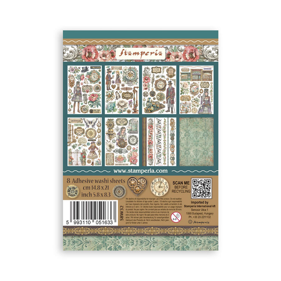 Washi Pad 8 sheets A5 Gardens of Time