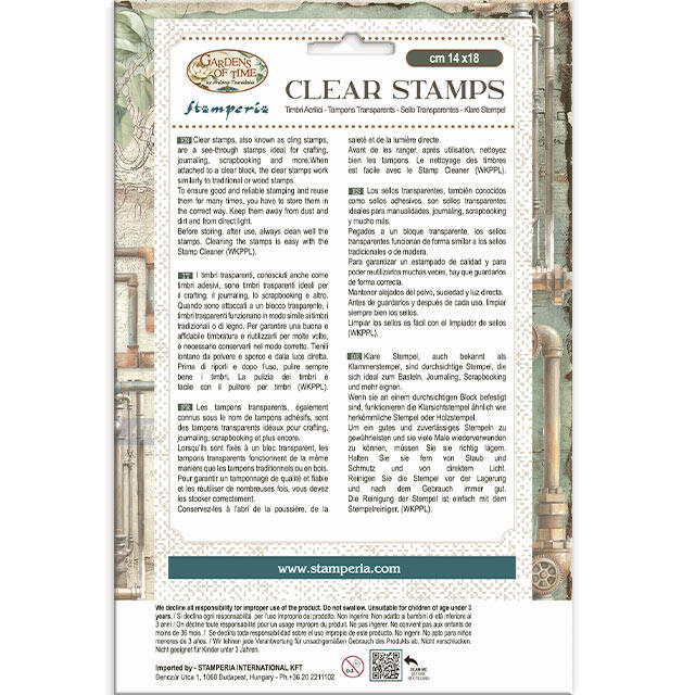 Timbro acrilico cm 14 x 18 Gardens of Time tubi