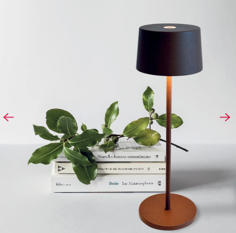 Lampada Ricaricabile da Tavolo Olivia Colore Corten di Zafferano