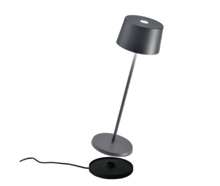 Lampada Ricaricabile da Tavolo Olivia Colore Grigio di Zafferano
