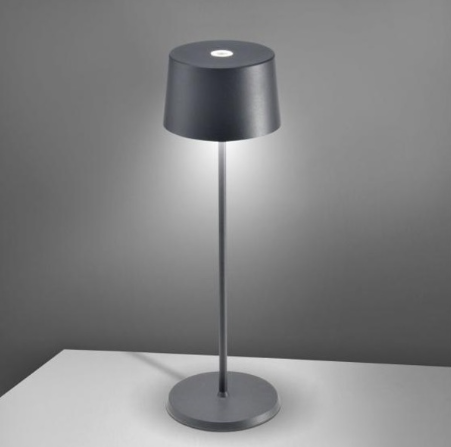 Lampada Ricaricabile da Tavolo Olivia Colore Grigio di Zafferano