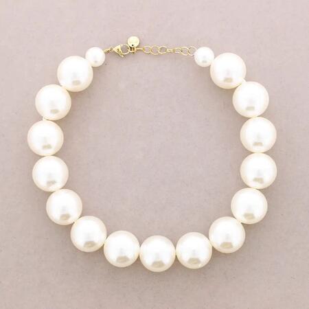 Collana con perle a effetto perlato da 25 mm