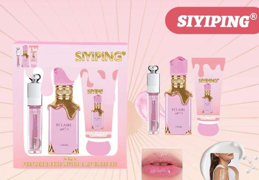 SIYIPING 3 IN 1 PERFUME - BODY LOTION & LIP GLOSS [Quantità minima è di 6 pezzi]