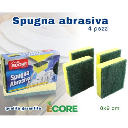 INTRADE SPUGNA ABRASIVA 4 PEZZI (Confezione da 24 pezzi) 