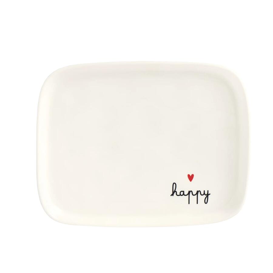 Simply Day - Piatto Rettangolare Happy in Gres | 20x15,5 cm