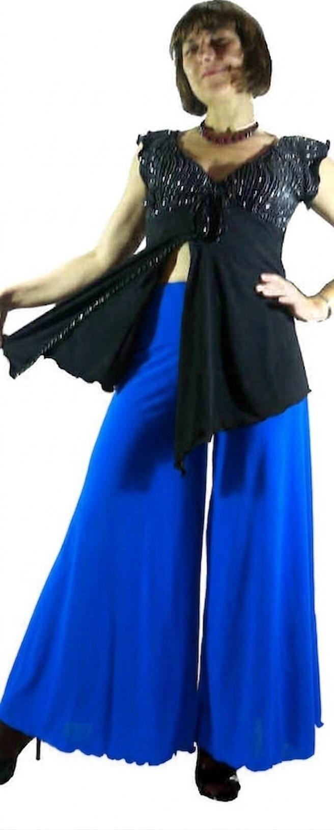 PANTS WOMAN IN WIDE FUND hem with side vents 1-0009