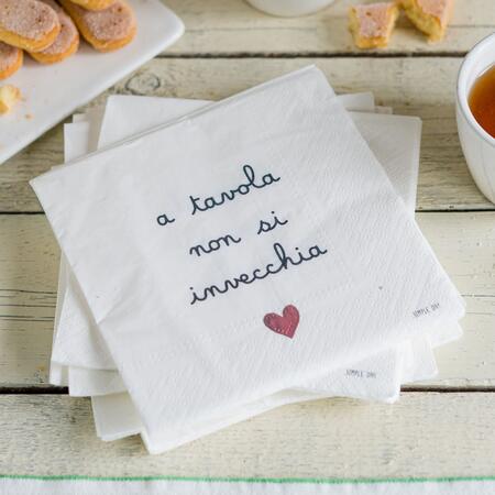 Simple Day - Set 20 Tovaglioli di Carta 33x33 cm | A tavola non si invecchia