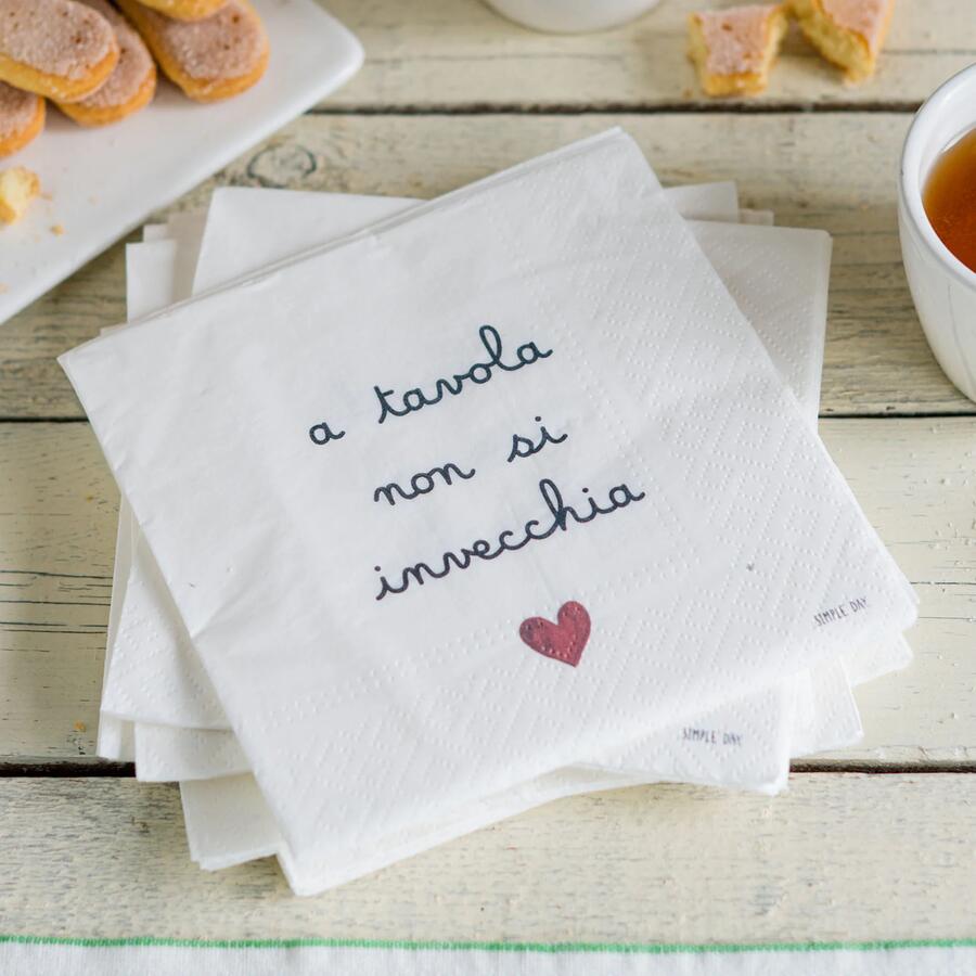 Simple Day - Set 20 Tovaglioli di Carta 33x33 cm | A tavola non si invecchia