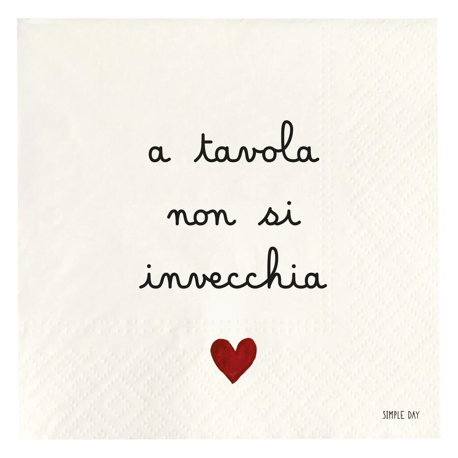 Simple Day - Set 20 Tovaglioli di Carta 33x33 cm | A tavola non si invecchia