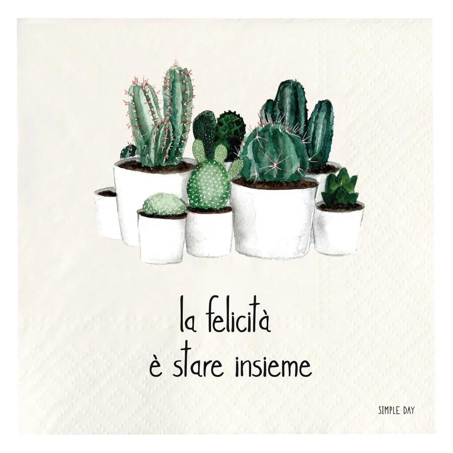 Simple Day - Set 20 Tovaglioli di Carta 33x33 cm | La felicità è stare insieme