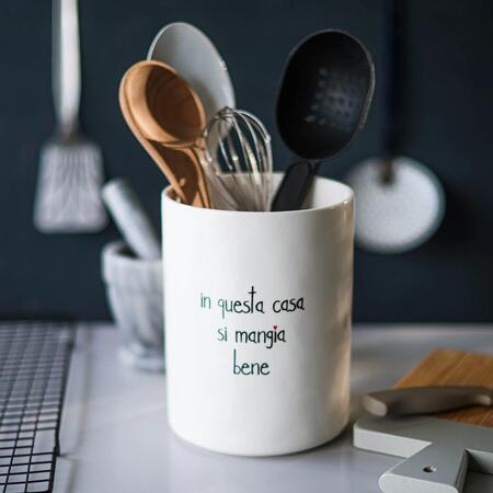 Simple Day - Portamestoli e Posate in Grès 14x18 cm | In questa casa si mangia bene