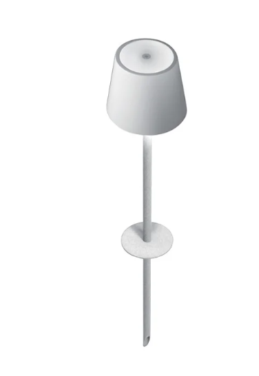 Lampada Ricaricabile Poldina Picchetto Ricaricabile Colore Bianco di Zafferano