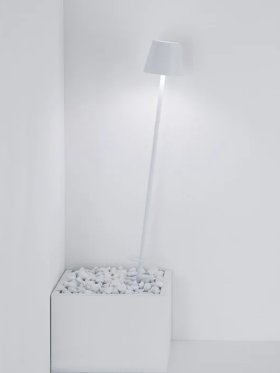 Lampada Ricaricabile Poldina Picchetto Ricaricabile Colore Bianco di Zafferano