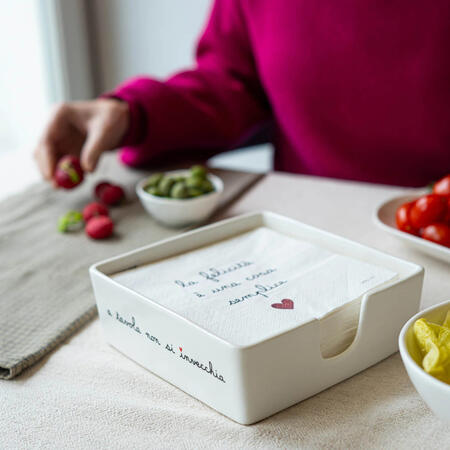 Simply Day - Portatovaglioli in Gres "A tavola non si invecchia"