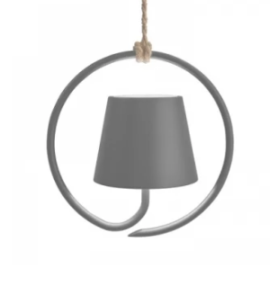 Lampada Ricaricabile Poldina Sospensione Ricaricabile Colore Grigio di Zafferano