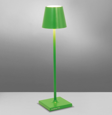 Lampada da Tavolo Ricaricabile Poldina Micro Colore Verde di Zafferano