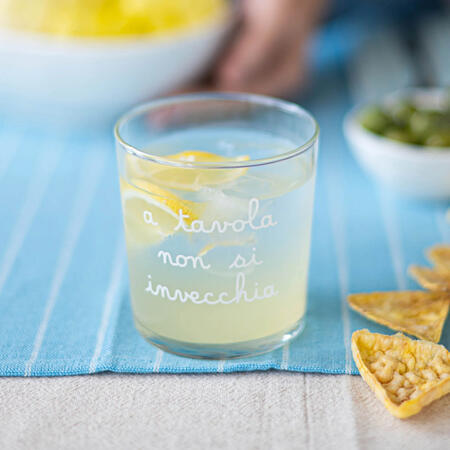 Simply Day "A tavola non si invecchia" – Set 6 Bicchieri in Vetro Temperato