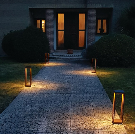 Lampada Ricaricabile da Terra Home Solar Colore Corten di Zafferano