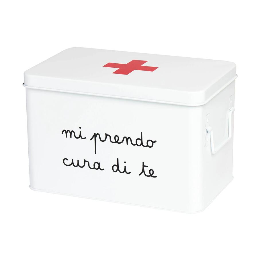 Simply Day - Scatola porta medicinali in acciaio "Mi prendo cura di te"