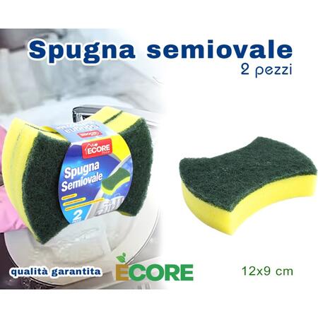 INTRADE SPUGNA SEMIOVALE 2 PEZZI (Confezione da 24 pezzi) 