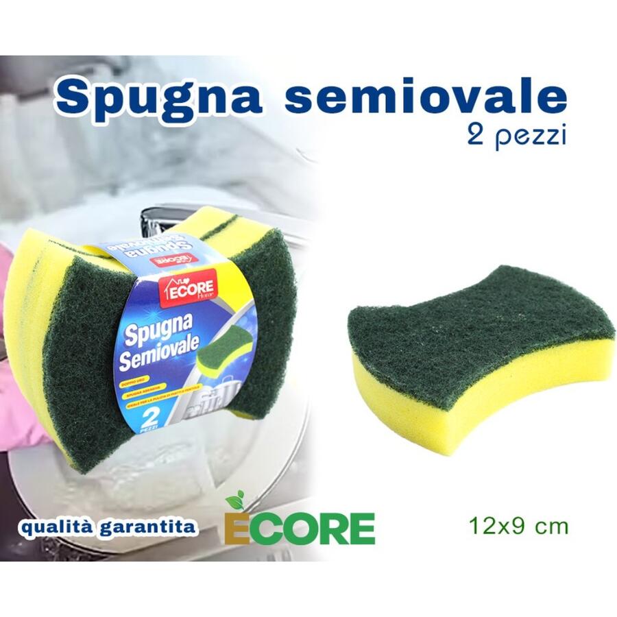 INTRADE SPUGNA SEMIOVALE 2 PEZZI (Confezione da 24 pezzi) 