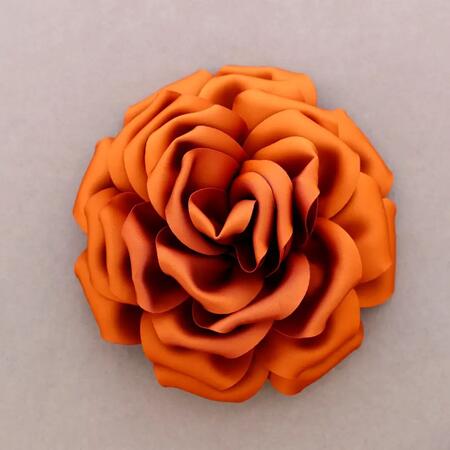 Spilla Fiore Tessuto Doppio Strato 17cm ARANCIA