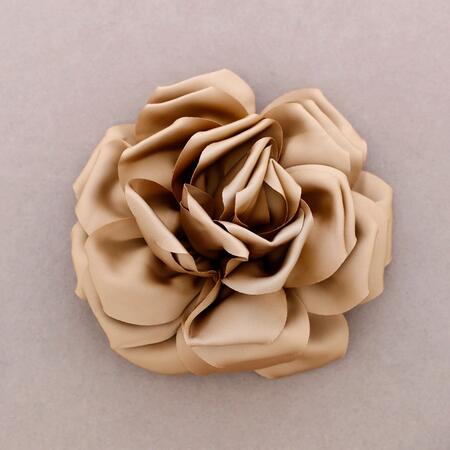 Spilla Fiore Tessuto Doppio Strato 17cm ORO
