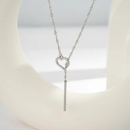 Collana Cuore Raffinato Acciaio Inossidabile SILVER
