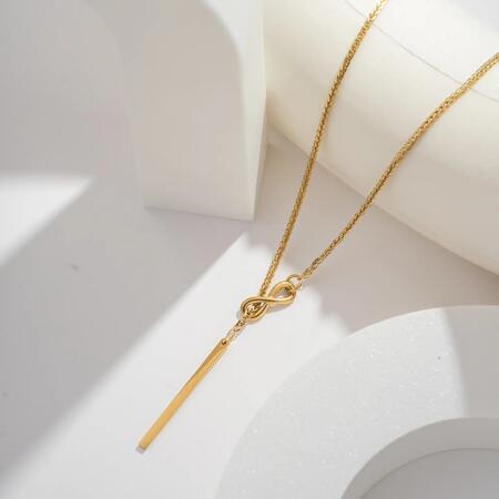 Collana Infinito Pendente Acciaio Inossidabile Elegante GOLD