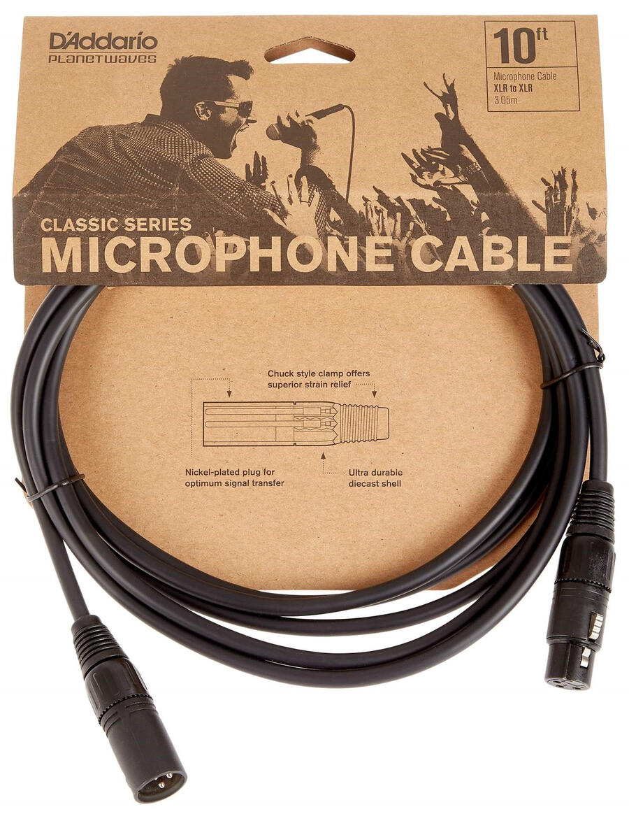 D'Addario Classic Series XLR Microphone Cable 10 Feet