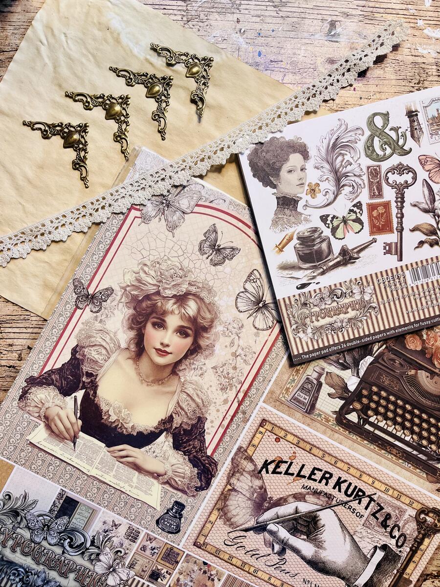 Kit Creativo Vintage “Typographic Journal” n. 2