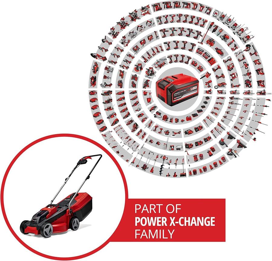 Einhell Tagliaerba a batteria GE-CM 18/30 Li Power X-Change (li-ion, fino a 150 m², motore senza spazzole, batteria da 18 V 3 Ah e caricabatteria incluso) - 34.131.55