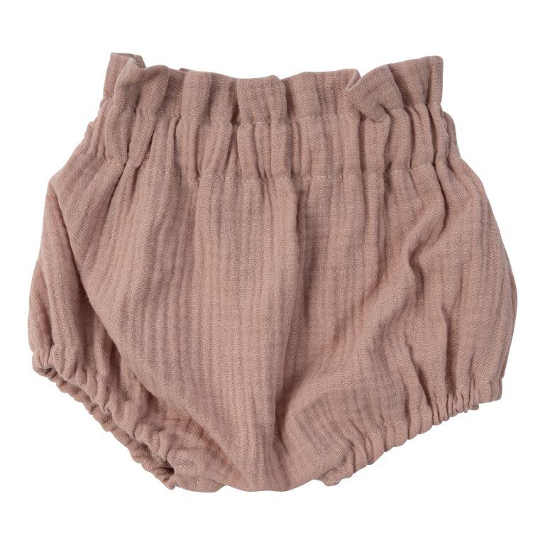 Set camicetta in mussola con bloomer – 100% cotone biologico GOTS - Pink Sand/Pink Flowers