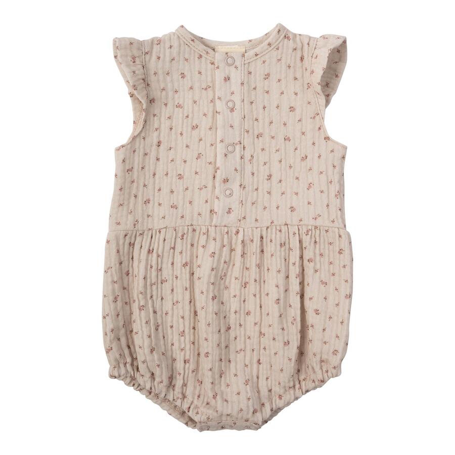 Pagliaccetto in mussola con ali – 100% cotone biologico GOTS – Pink Flowers