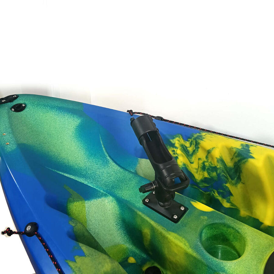 Kayak canoa biposto da pesca e turismo SKF Dolphin - 370 cm - 31 kg Blu - Bianco - Giallo