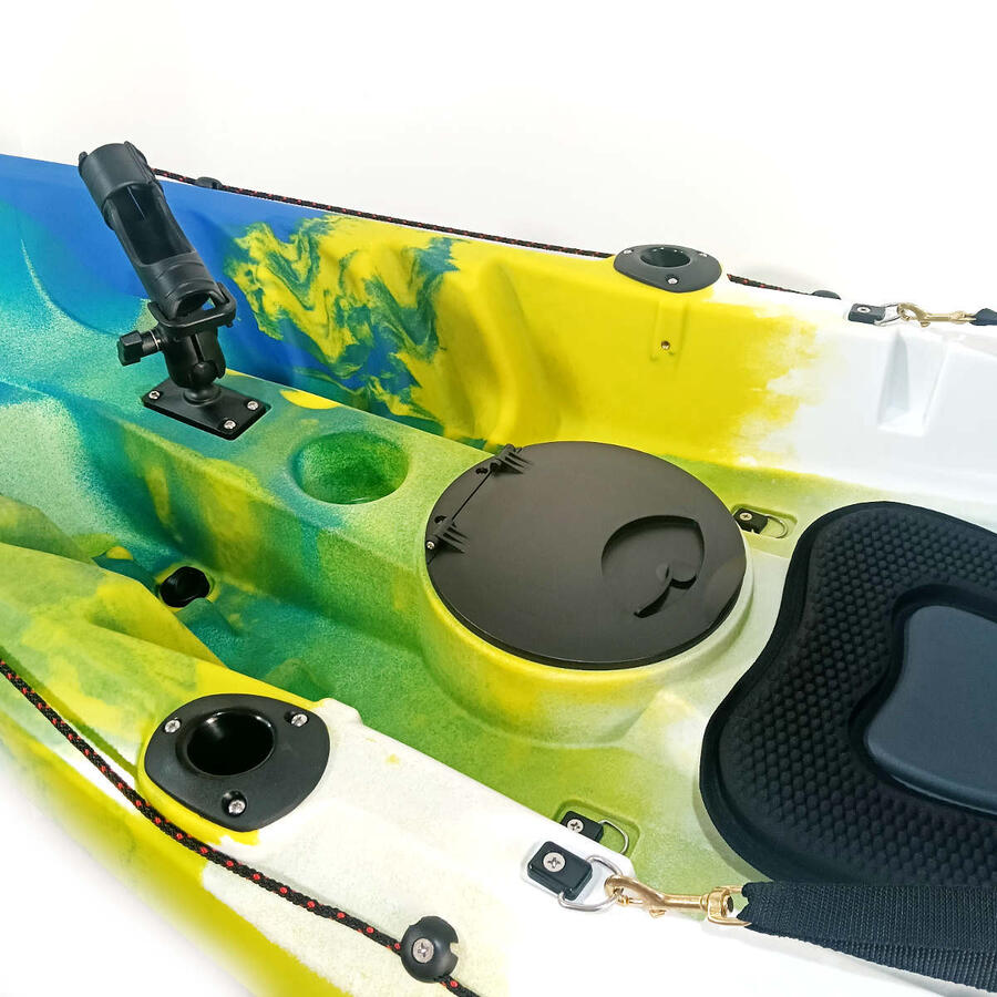 Kayak canoa biposto da pesca e turismo SKF Dolphin - 370 cm - 31 kg Blu - Bianco - Giallo