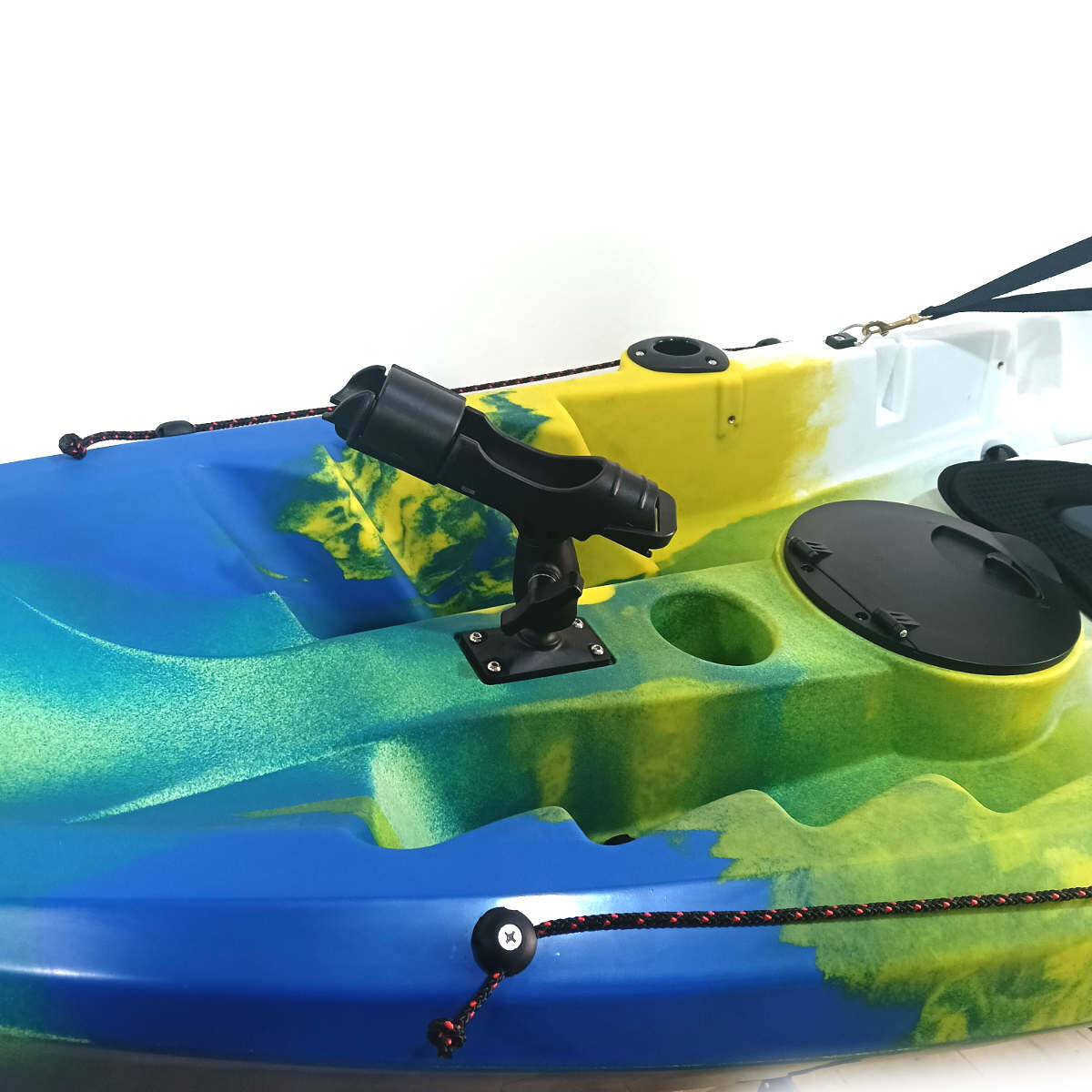 Kayak canoa biposto da pesca e turismo SKF Dolphin - 370 cm - 31 kg Blu - Bianco - Giallo
