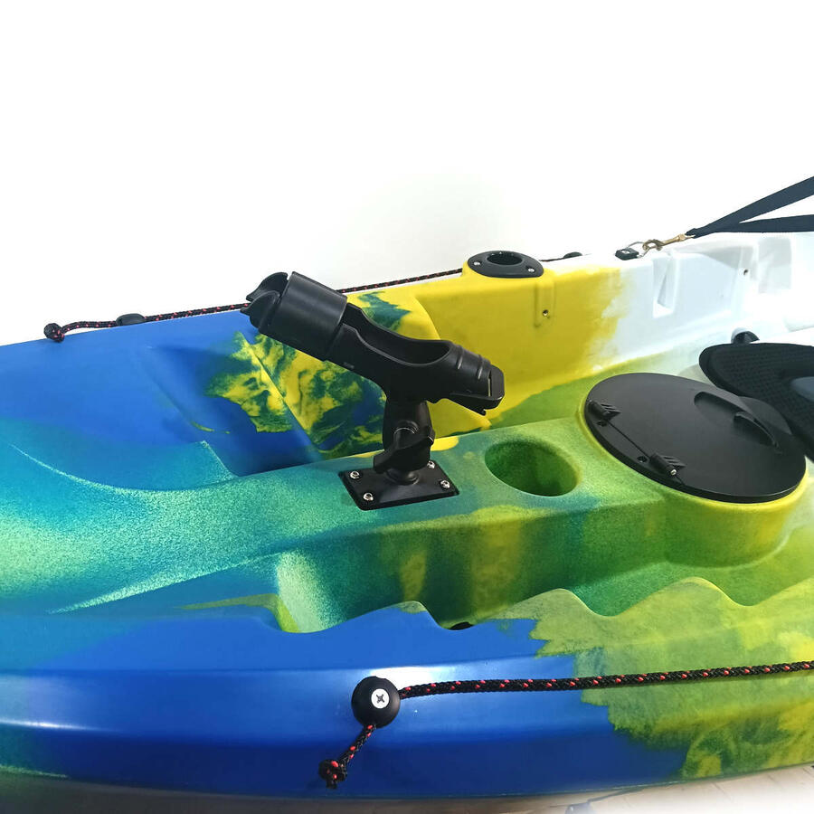 Kayak canoa biposto da pesca e turismo SKF Dolphin - 370 cm - 31 kg Blu - Bianco - Giallo