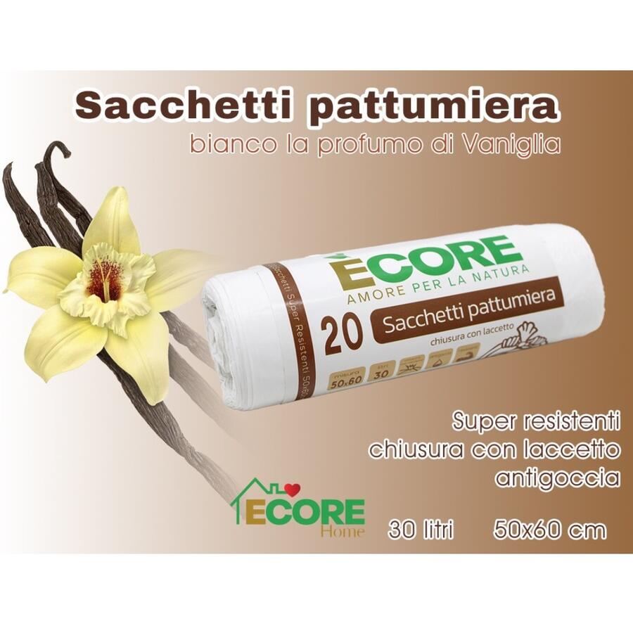 INTRADE 20 SACCHI BIANCHI 50X60 CM PROFUMATI ALLA VANIGLIA (Confezione da 20 pezzi) 