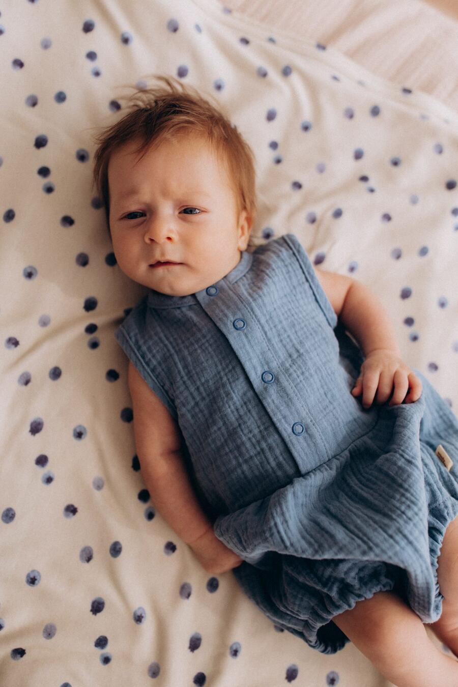 Pagliaccetto in mussola – 100% cotone biologico GOTS – Natural Ecru / Citadel