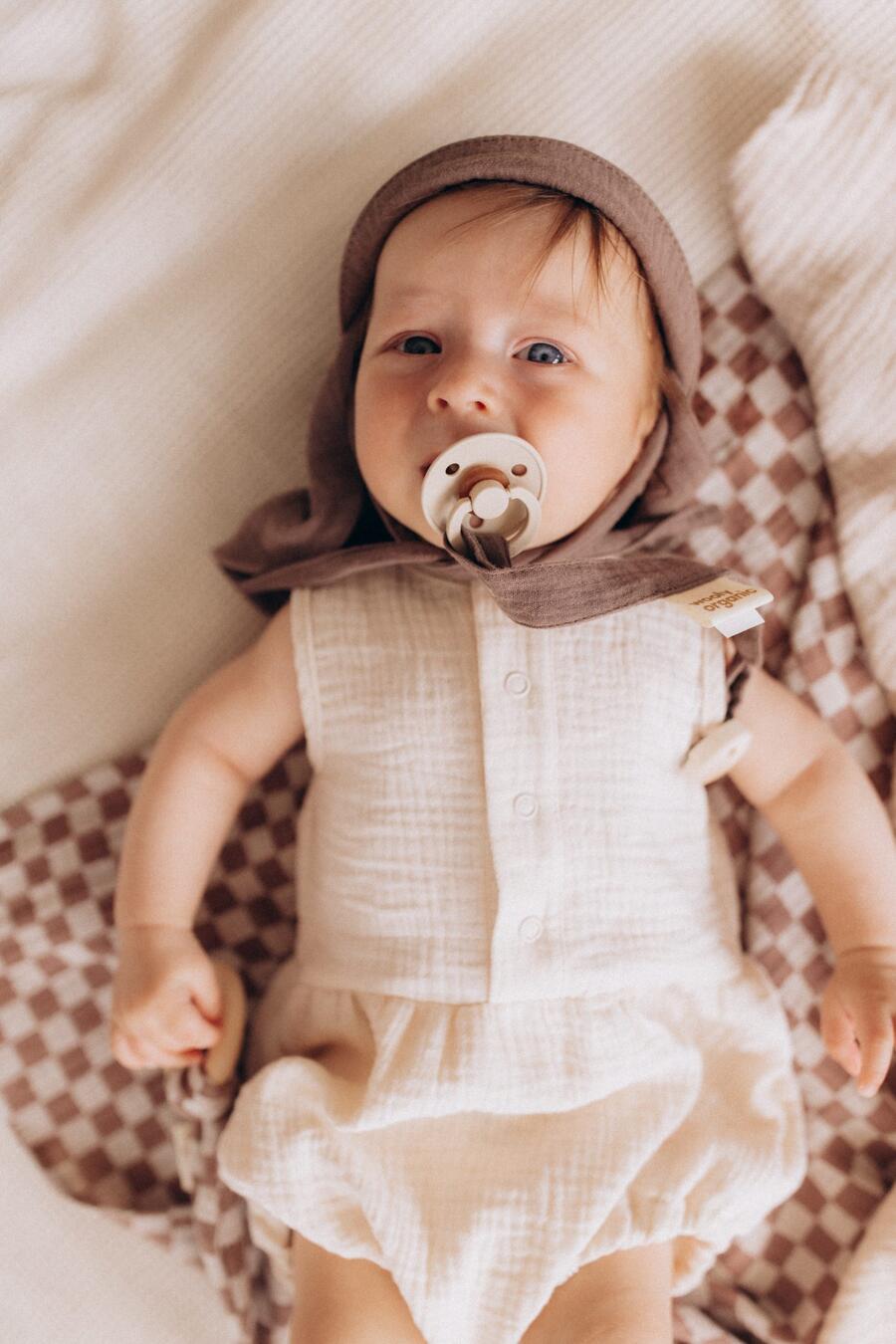 Pagliaccetto in mussola – 100% cotone biologico GOTS – Natural Ecru / Citadel