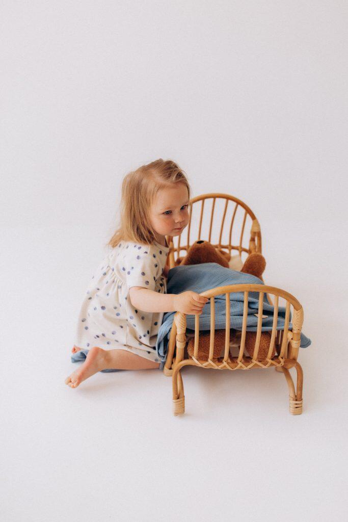 Vestito a maniche corte con body integrato – 100% cotone biologico GOTS – Blueberry Breeze 