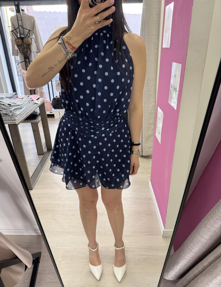 NOVITÀ Tutina a pois scollo all'americana