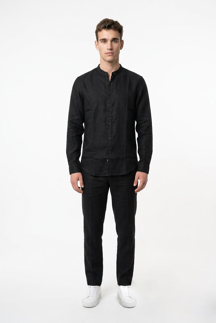 Gianni Lupo Camicia Lino Nero